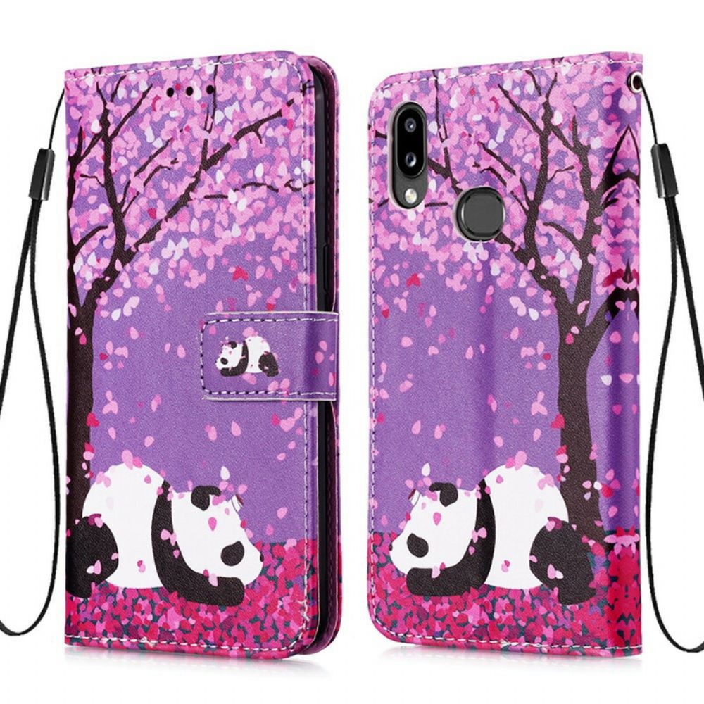 Flip Case voor Samsung Galaxy A10s Panda Bij De Chinese Boom