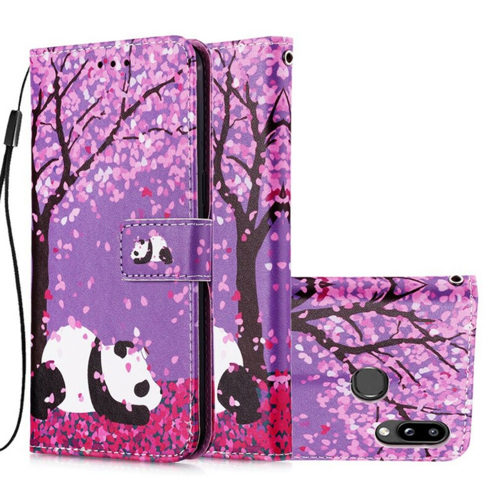 Flip Case voor Samsung Galaxy A10s Panda Bij De Chinese Boom