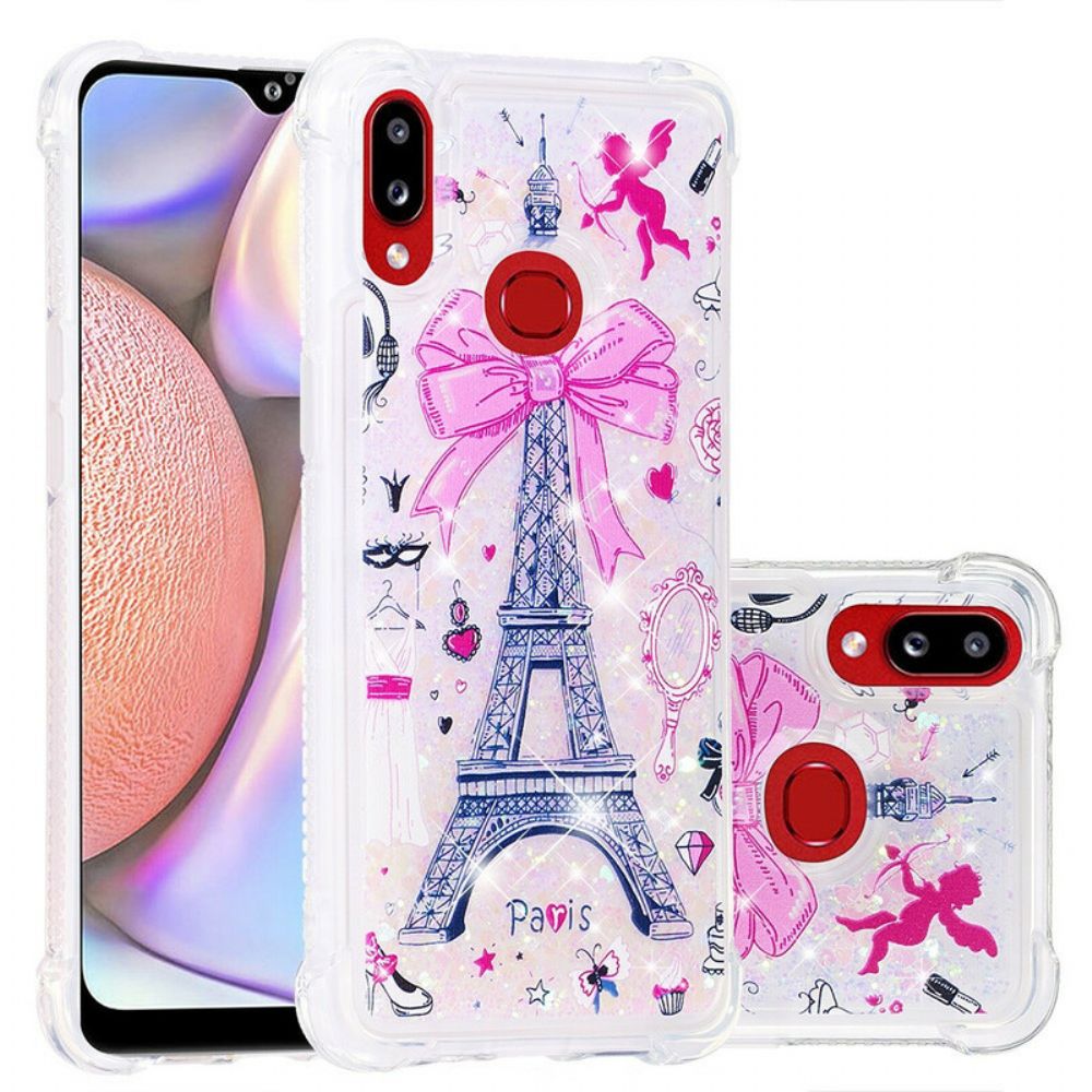 Hoesje voor Samsung Galaxy A10s Eiffeltoren Glitter