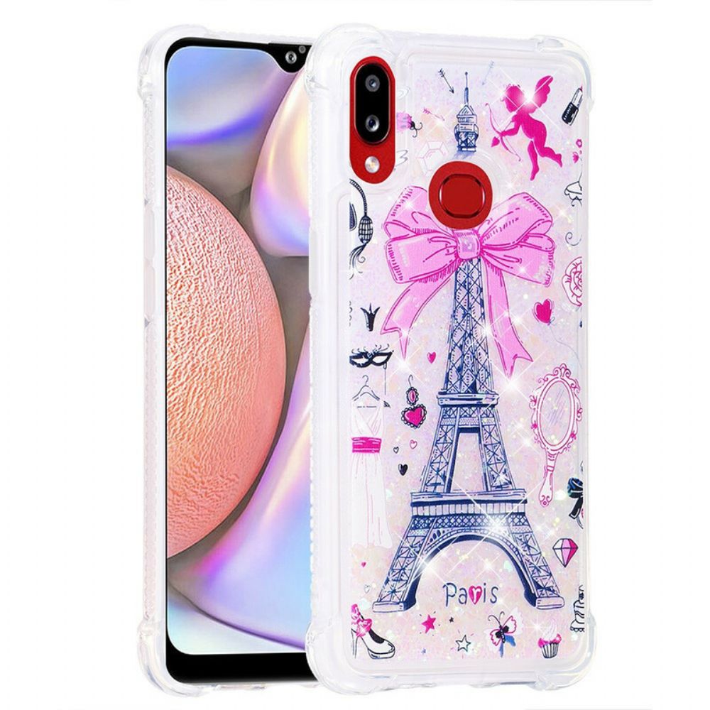 Hoesje voor Samsung Galaxy A10s Eiffeltoren Glitter