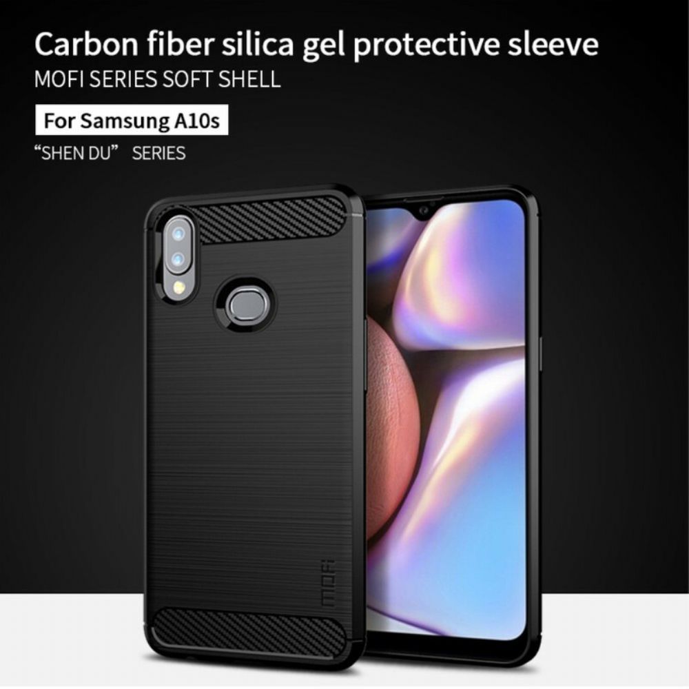 Hoesje voor Samsung Galaxy A10s Mofi Geborstelde Koolstofvezel