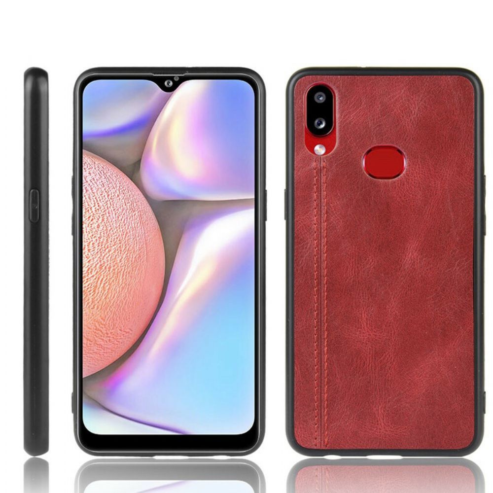 Hoesje voor Samsung Galaxy A10s Naad Leereffect