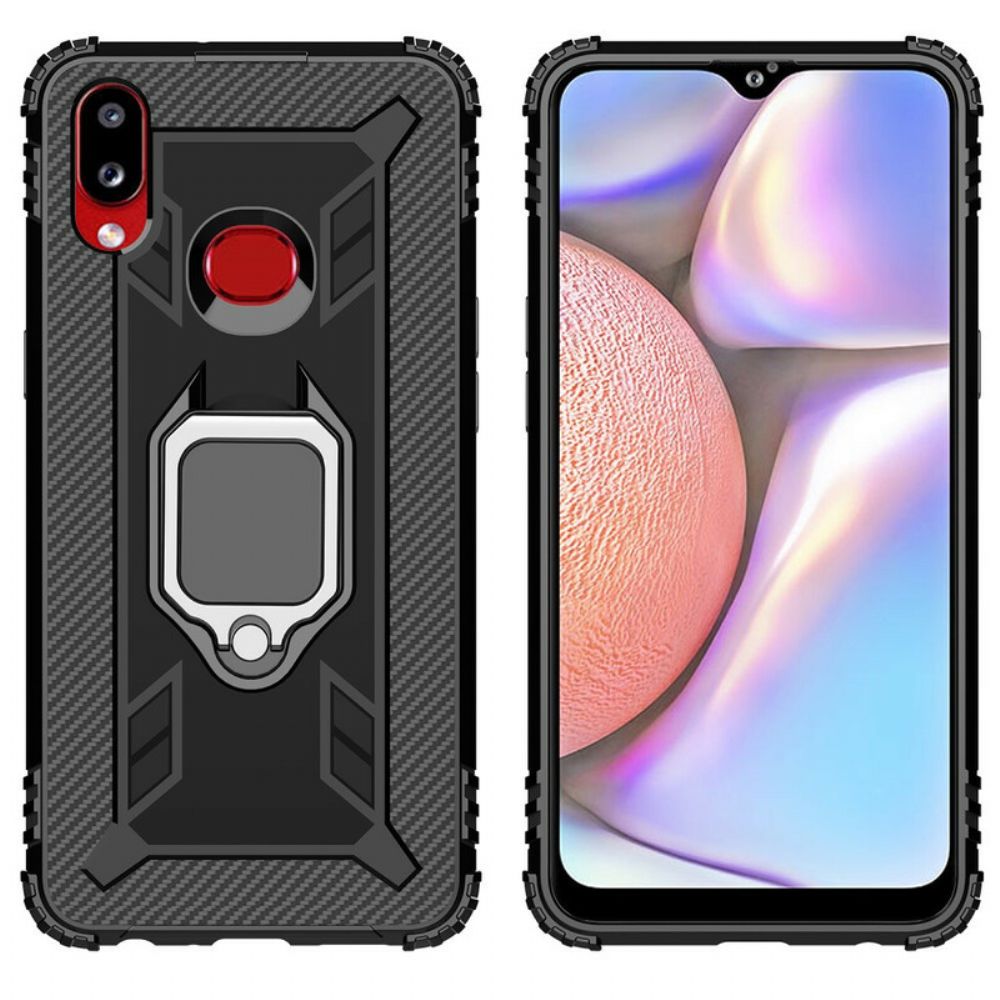 Hoesje voor Samsung Galaxy A10s Ring En Koolstofvezel