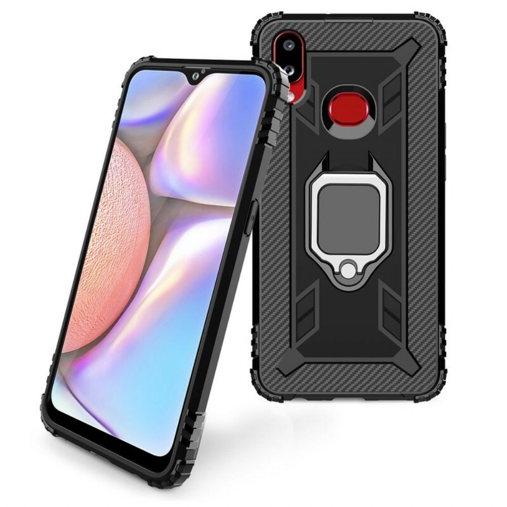 Hoesje voor Samsung Galaxy A10s Ring En Koolstofvezel