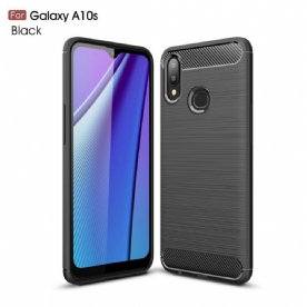 Telefoonhoesje voor Samsung Galaxy A10s Geborstelde Koolstofvezel