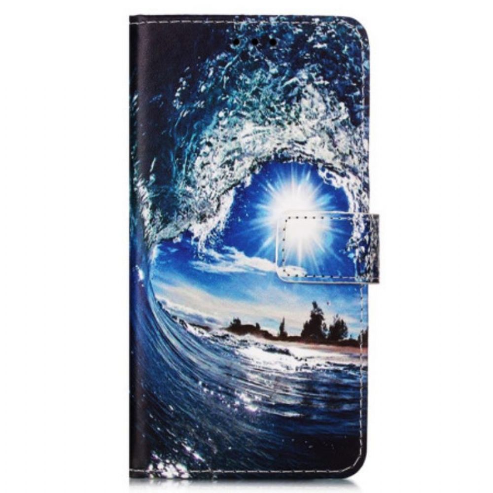 Folio-hoesje voor Samsung Galaxy A54 5G Met Ketting Ik Hou Van De Stringgolf