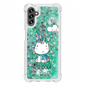 Hoesje voor Samsung Galaxy A54 5G Glitter Eenhoorns