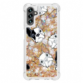 Hoesje voor Samsung Galaxy A54 5G Mr Dog Pailletten