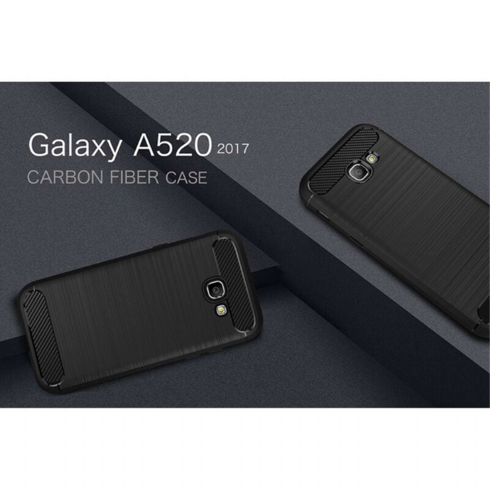 Hoesje voor Samsung Galaxy A5 2017 Geborstelde Koolstofvezel