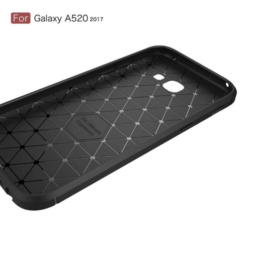 Hoesje voor Samsung Galaxy A5 2017 Geborstelde Koolstofvezel