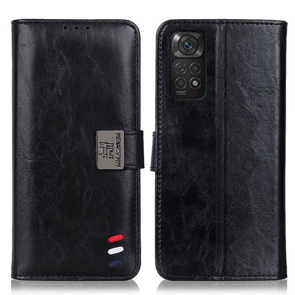 Folio-hoesje voor Xiaomi Redmi Note 11 / 11S Bison Leereffect