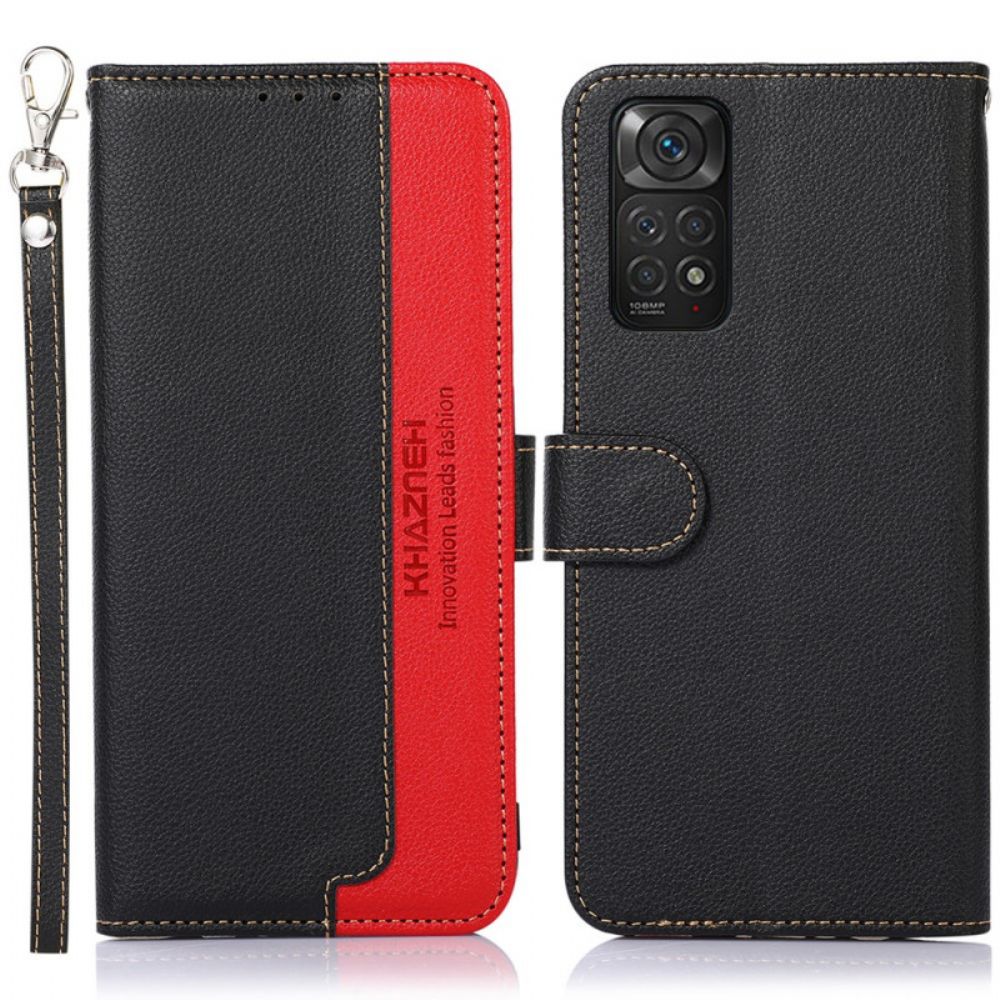 Folio-hoesje voor Xiaomi Redmi Note 11 / 11S Liche-stijl Rfid Khazneh