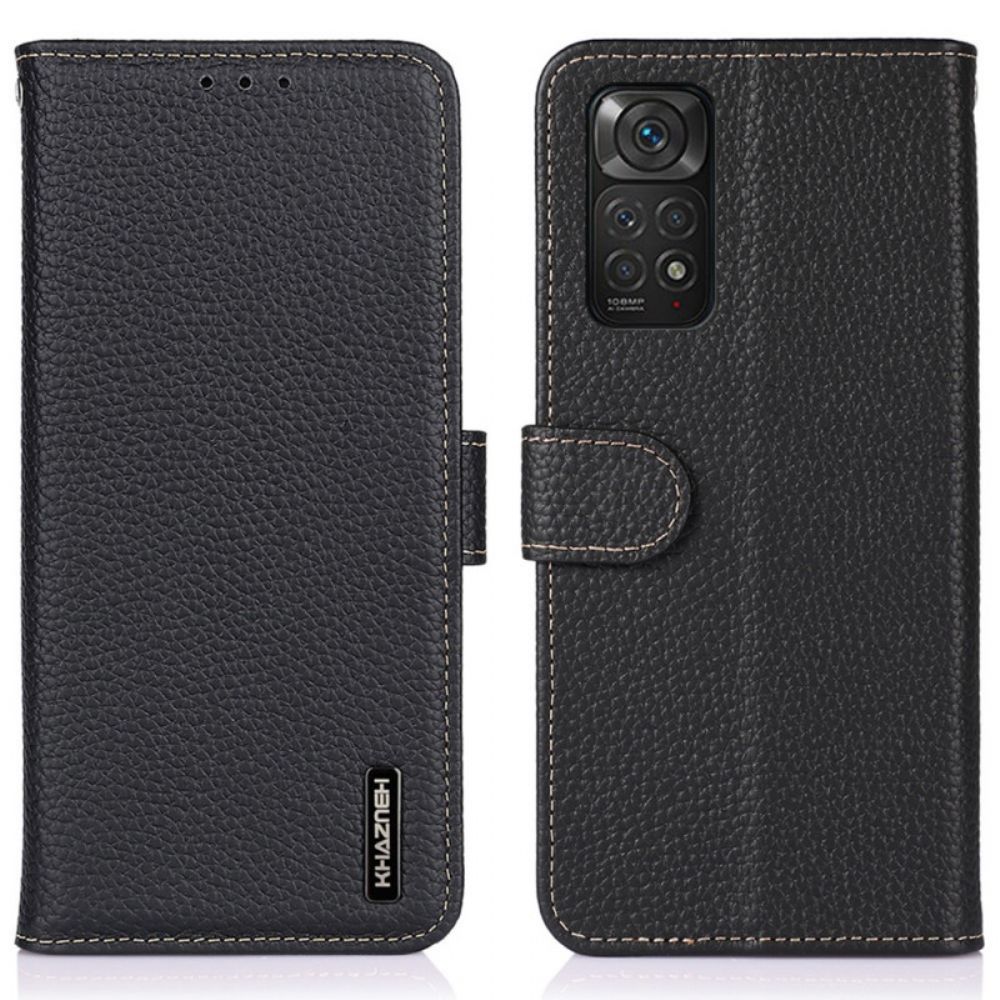 Folio-hoesje voor Xiaomi Redmi Note 11 / 11S Litchi Khazneh Leer