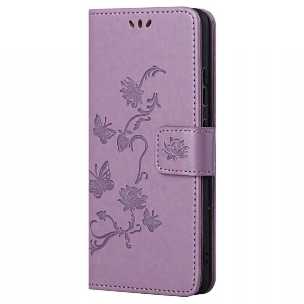 Folio-hoesje voor Xiaomi Redmi Note 11 / 11S Met Ketting Thong Bloemen