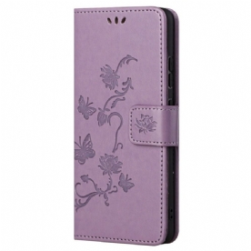 Folio-hoesje voor Xiaomi Redmi Note 11 / 11S Met Ketting Thong Bloemen