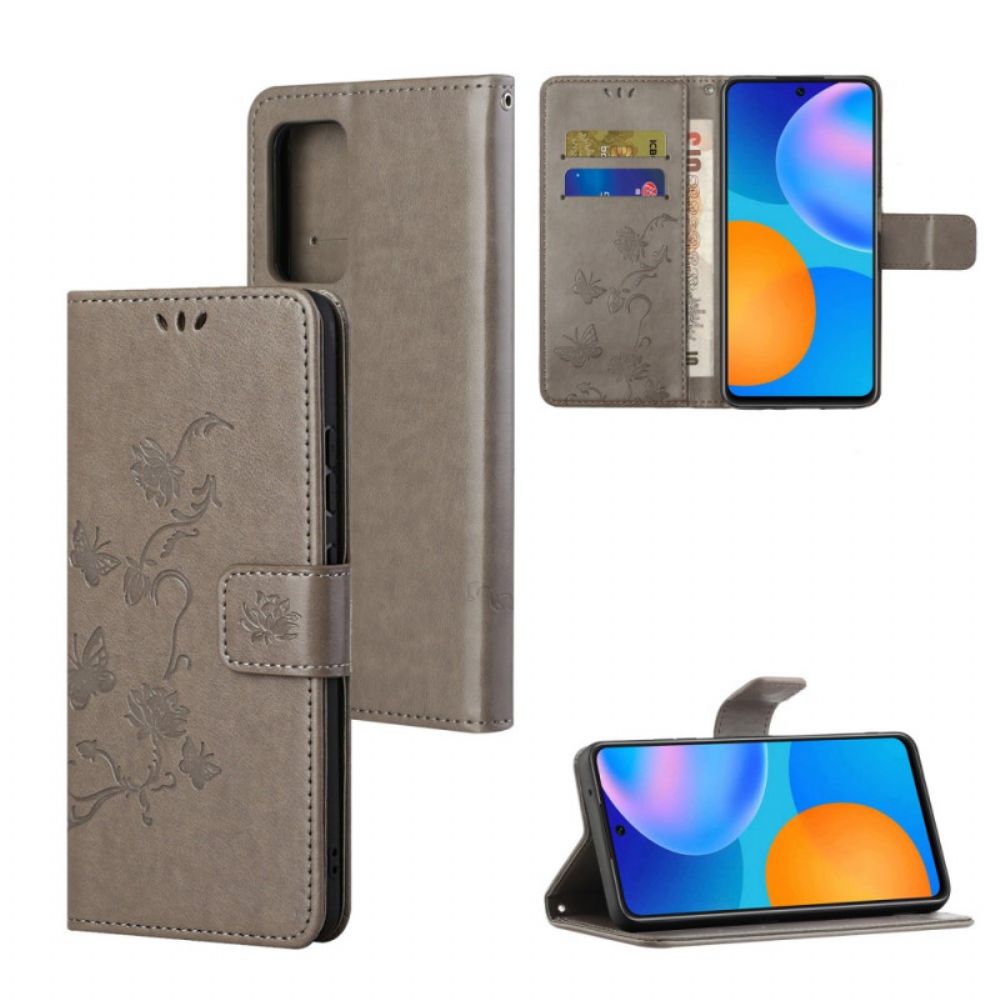 Folio-hoesje voor Xiaomi Redmi Note 11 / 11S Met Ketting Thong Bloemen