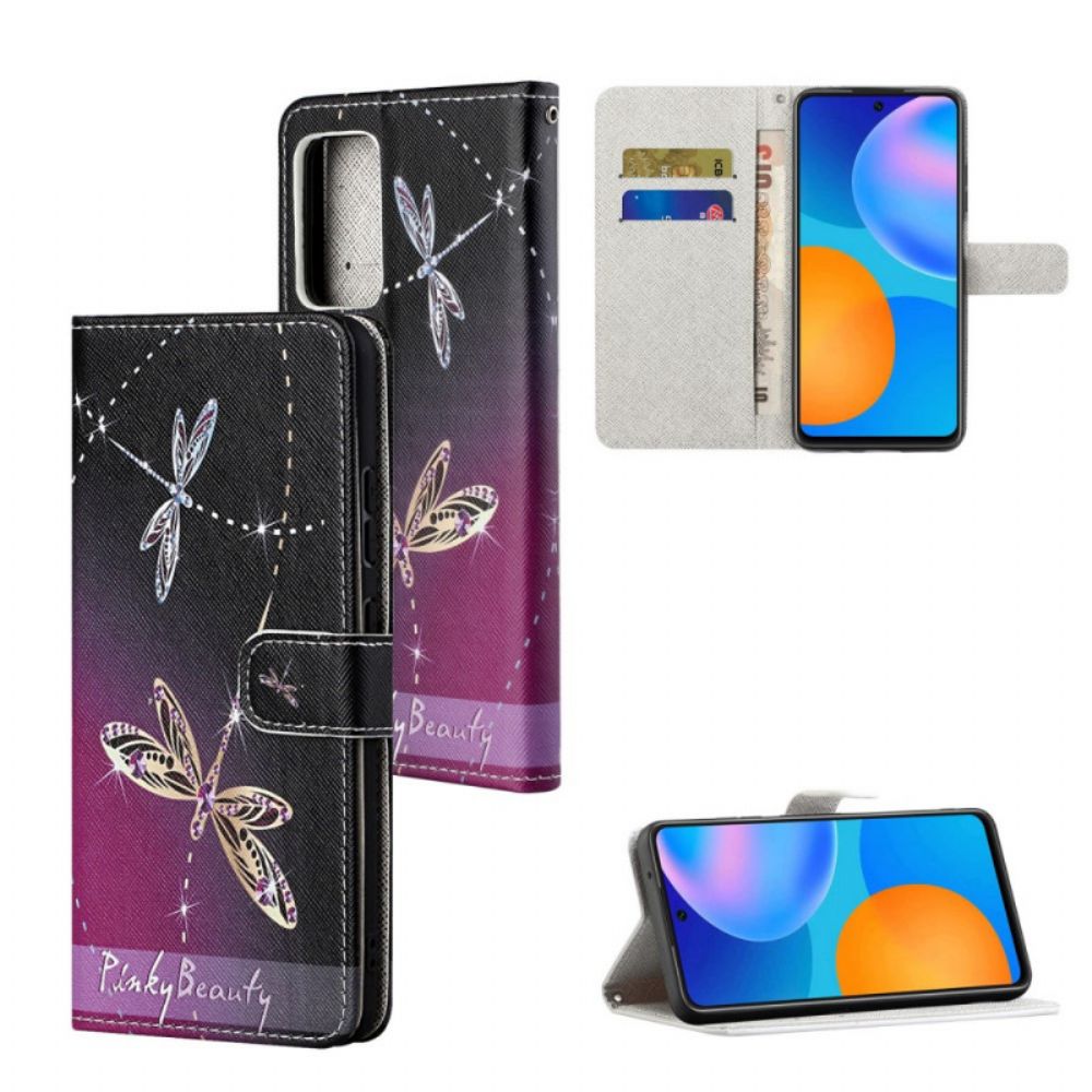 Folio-hoesje voor Xiaomi Redmi Note 11 / 11S Met Ketting Thong Libellen