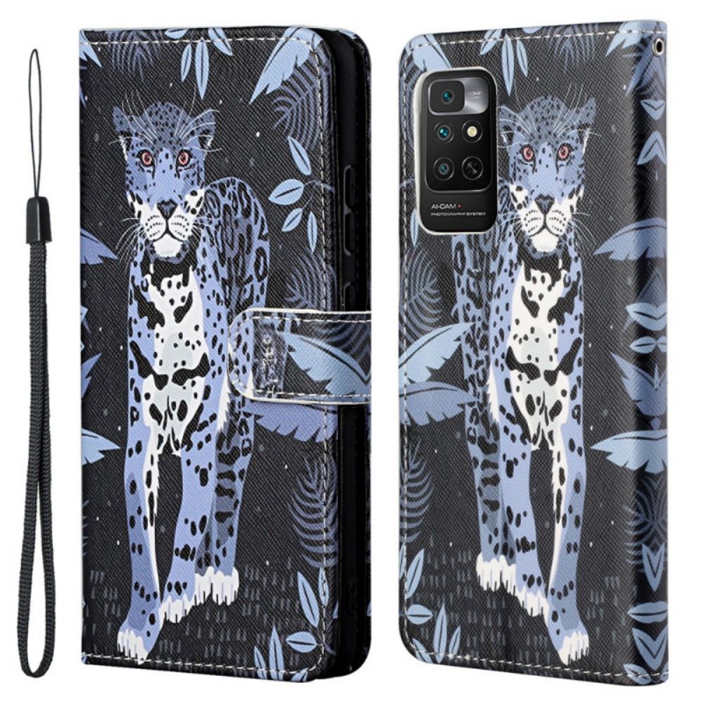 Folio-hoesje voor Xiaomi Redmi Note 11 / 11S Met Ketting Thong Luipaard