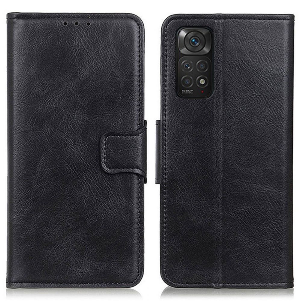 Folio-hoesje voor Xiaomi Redmi Note 11 / 11S Omkeerbare Sluiting Met Leereffect