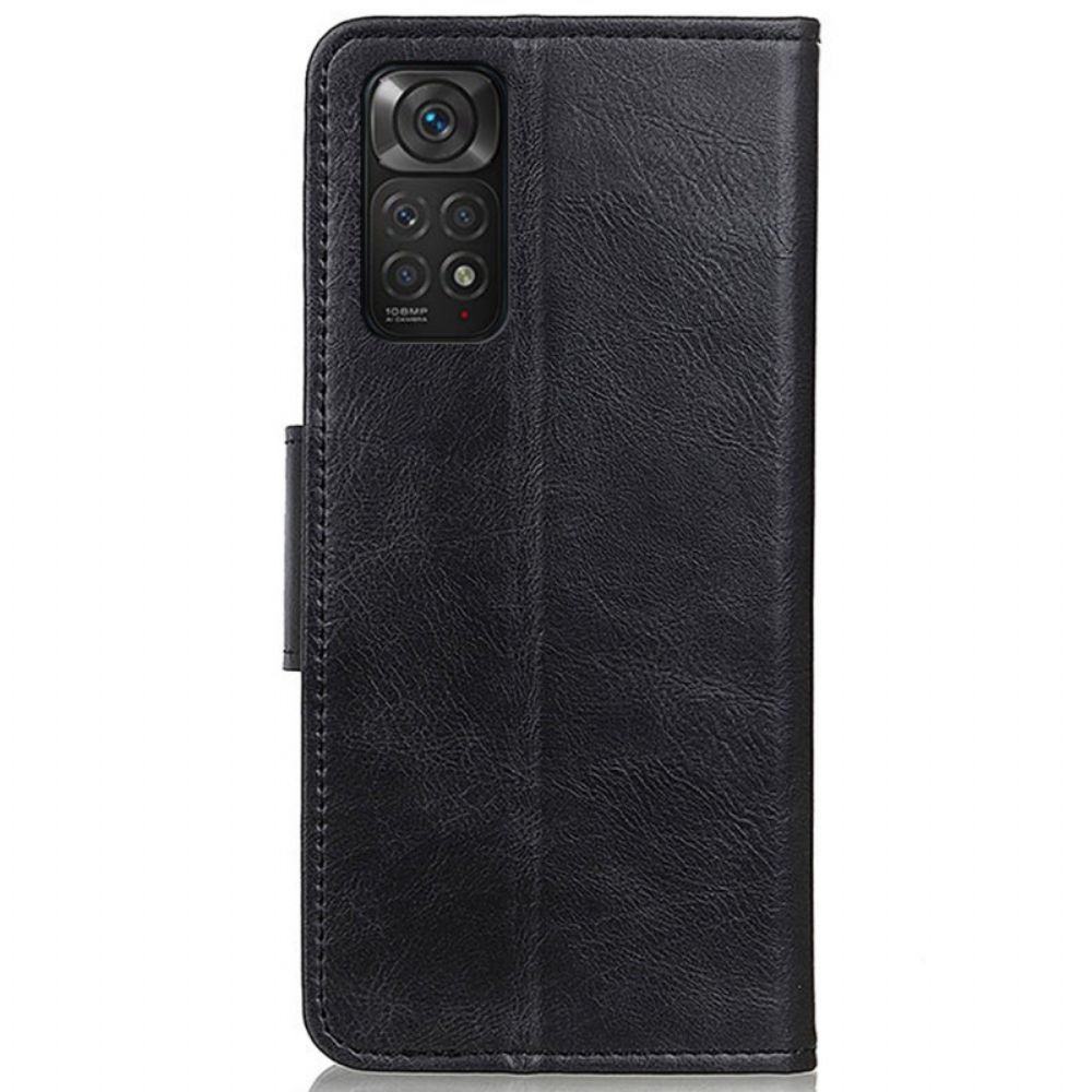 Folio-hoesje voor Xiaomi Redmi Note 11 / 11S Omkeerbare Sluiting Met Leereffect