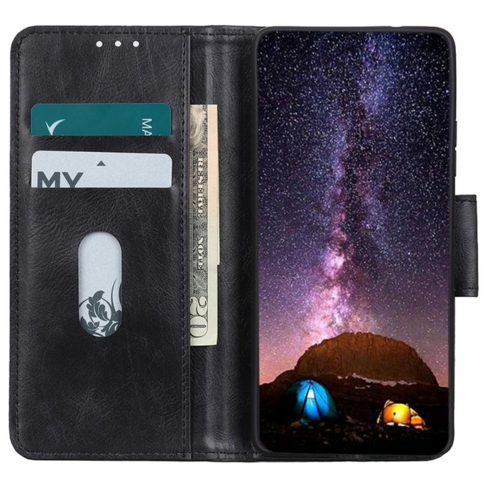 Folio-hoesje voor Xiaomi Redmi Note 11 / 11S Omkeerbare Sluiting Met Leereffect