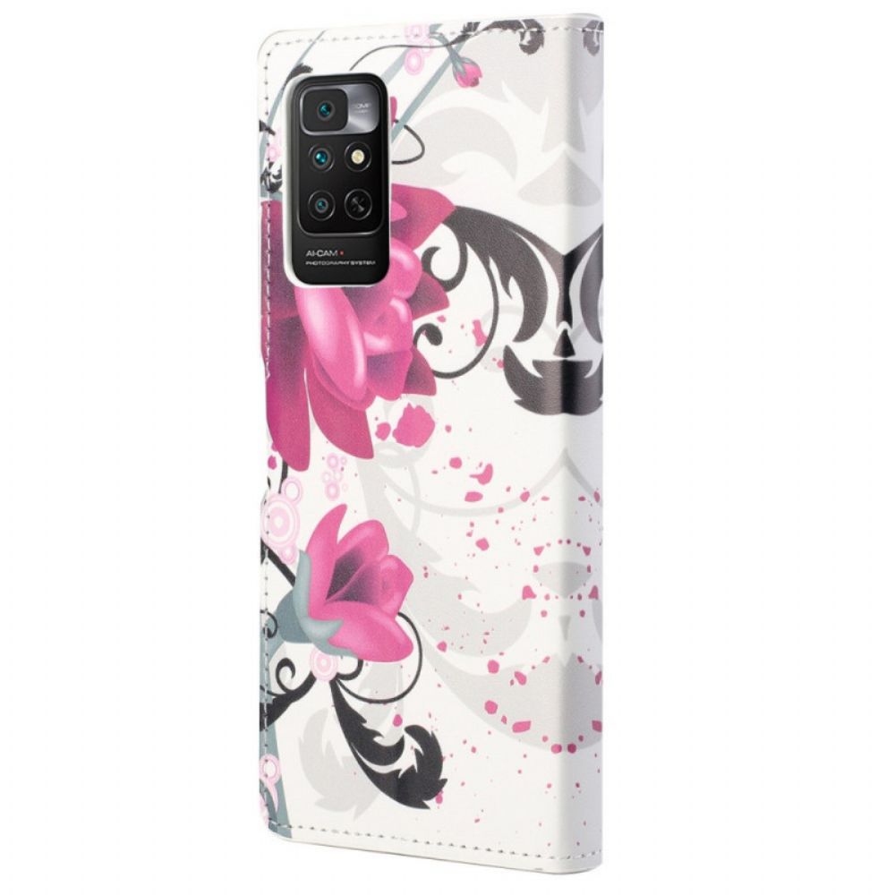 Folio-hoesje voor Xiaomi Redmi Note 11 / 11S Tropische Bloemen