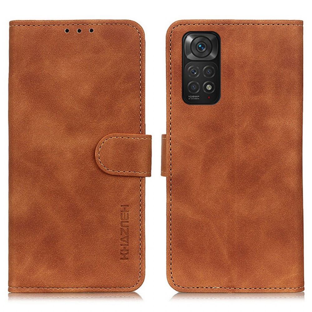 Folio-hoesje voor Xiaomi Redmi Note 11 / 11S Vintage Leereffect Khazneh