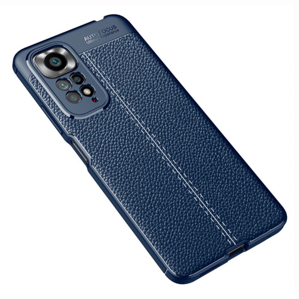 Hoesje voor Xiaomi Redmi Note 11 / 11S Dubbele Lijn Litchi Leder Effect