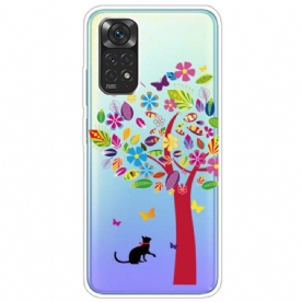 Hoesje voor Xiaomi Redmi Note 11 / 11S Kat Onder De Gekleurde Boom