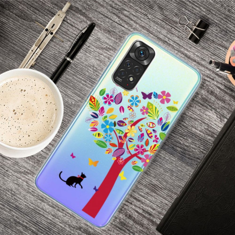 Hoesje voor Xiaomi Redmi Note 11 / 11S Kat Onder De Gekleurde Boom