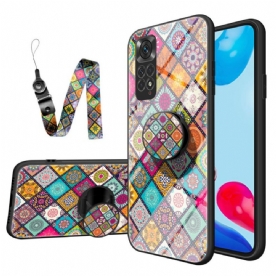 Hoesje voor Xiaomi Redmi Note 11 / 11S Magnetische Patchwork Houder