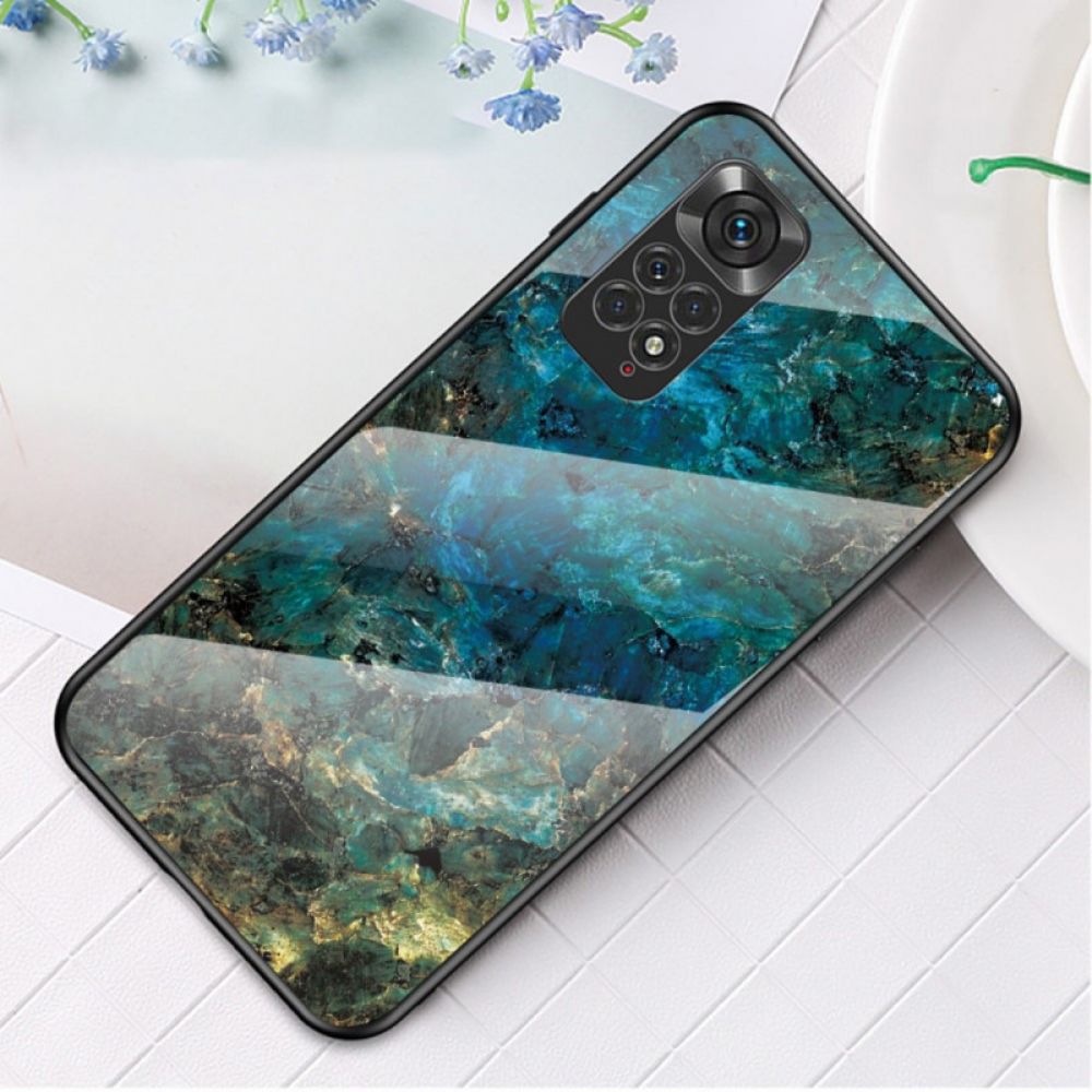 Hoesje voor Xiaomi Redmi Note 11 / 11S Marmer Kleuren Gehard Glas