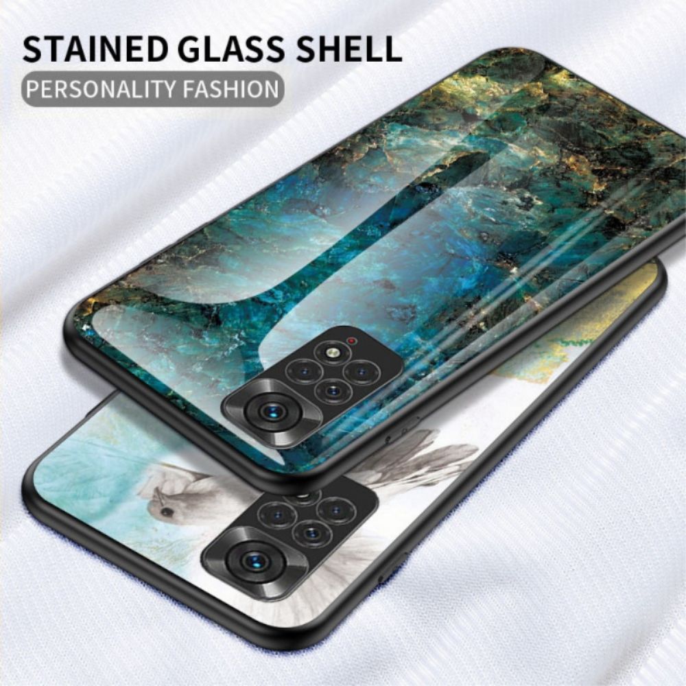 Hoesje voor Xiaomi Redmi Note 11 / 11S Marmer Kleuren Gehard Glas