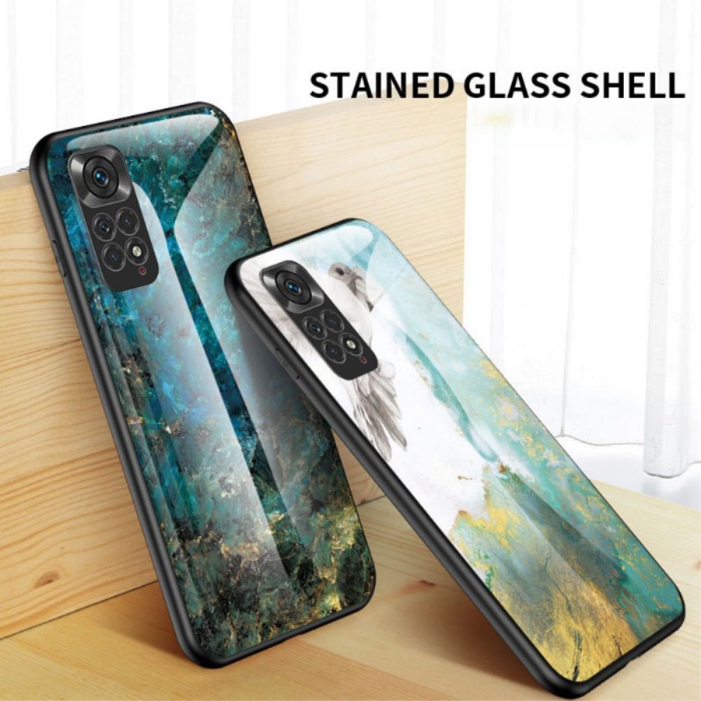 Hoesje voor Xiaomi Redmi Note 11 / 11S Marmer Kleuren Gehard Glas