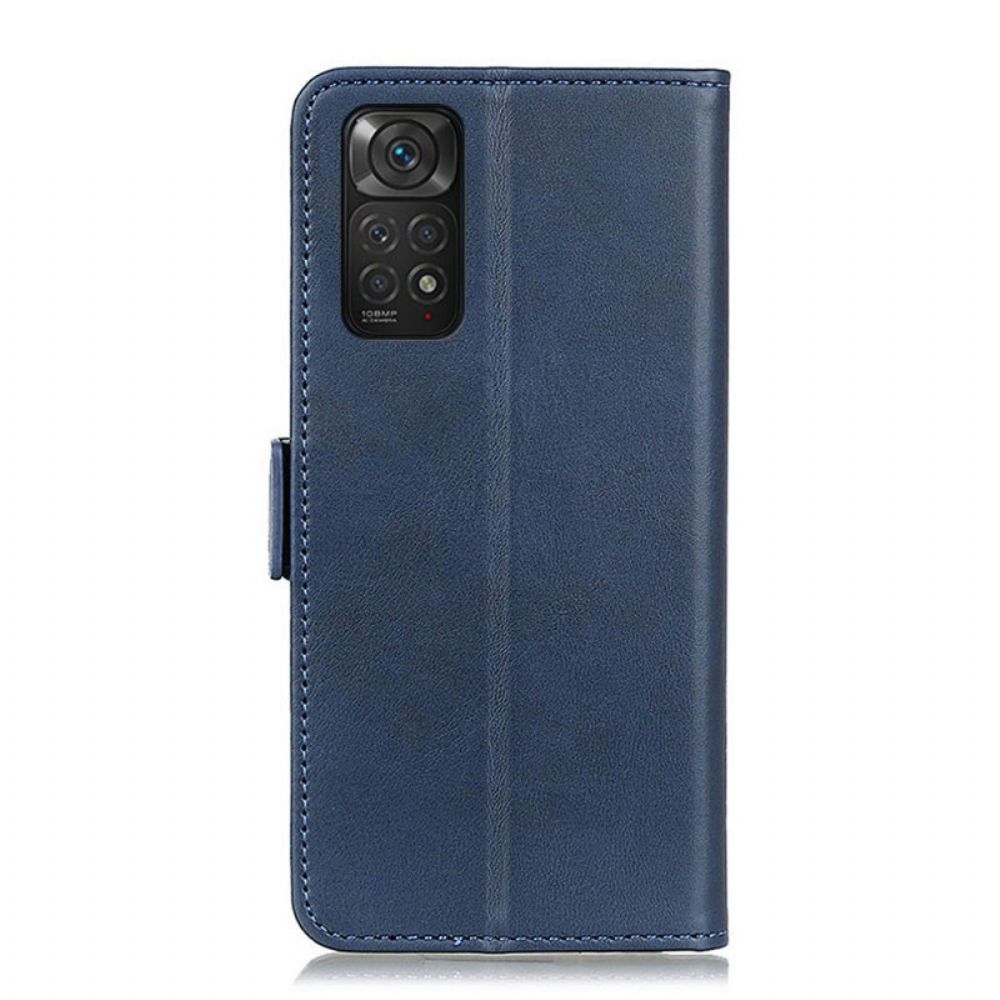 Leren Hoesje voor Xiaomi Redmi Note 11 / 11S Folio-hoesje Dubbele Klep