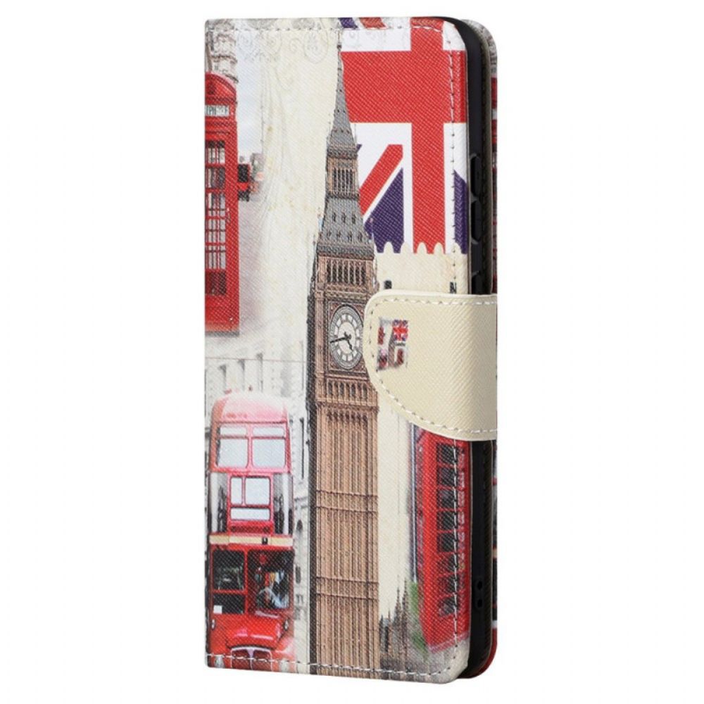 Leren Hoesje voor Xiaomi Redmi Note 11 / 11S Londen Leven