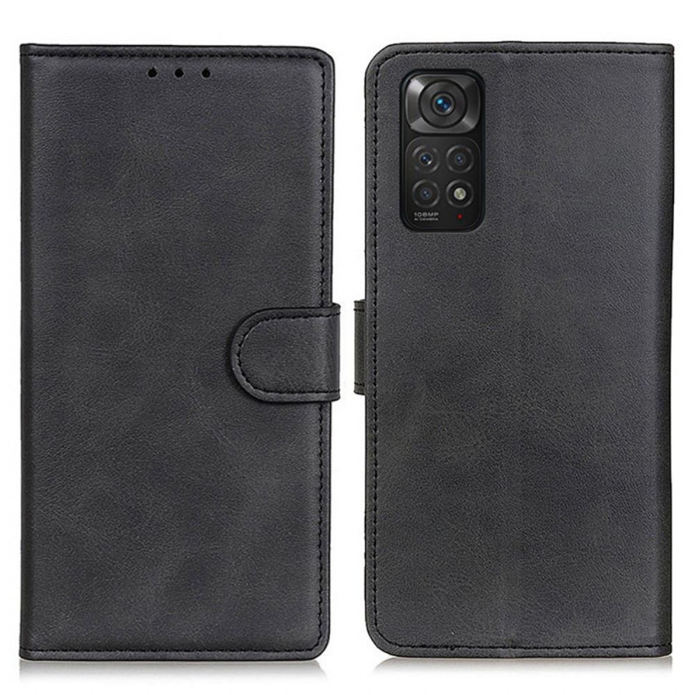 Leren Hoesje voor Xiaomi Redmi Note 11 / 11S Retro Mat Leereffect