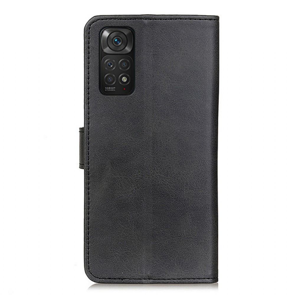 Leren Hoesje voor Xiaomi Redmi Note 11 / 11S Retro Mat Leereffect