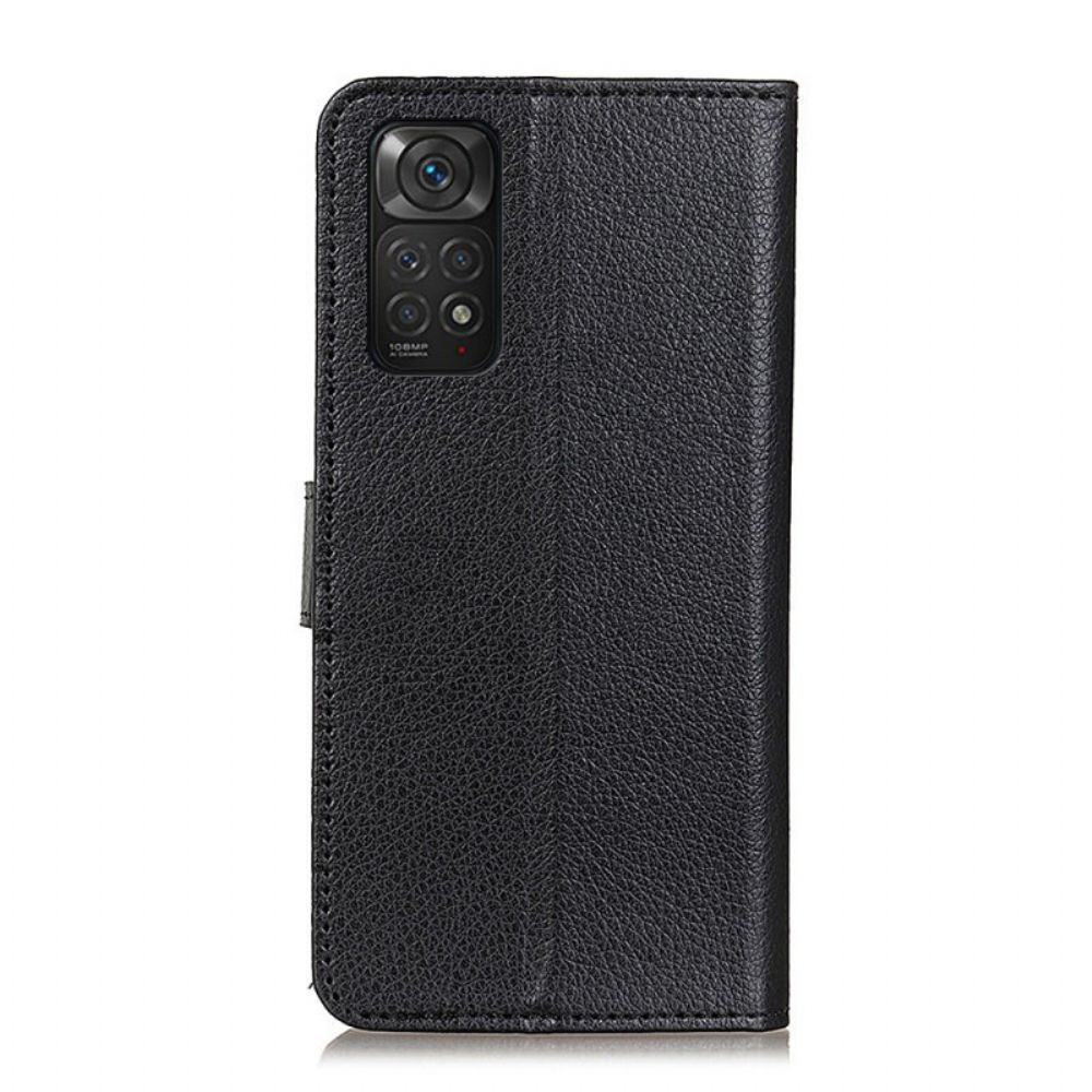 Leren Hoesje voor Xiaomi Redmi Note 11 / 11S Traditioneel Lychee