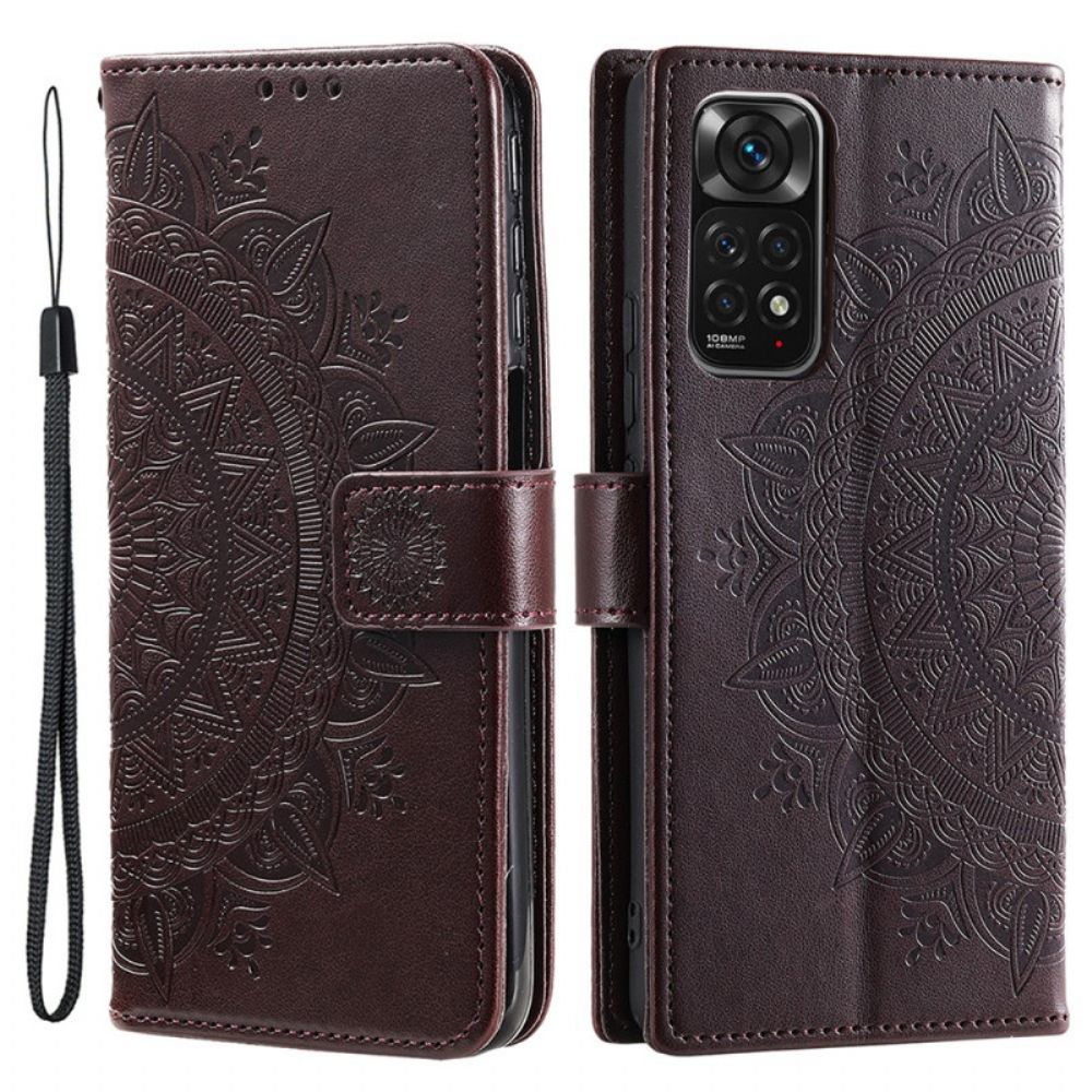 Leren Hoesje voor Xiaomi Redmi Note 11 / 11S Zonnemandala