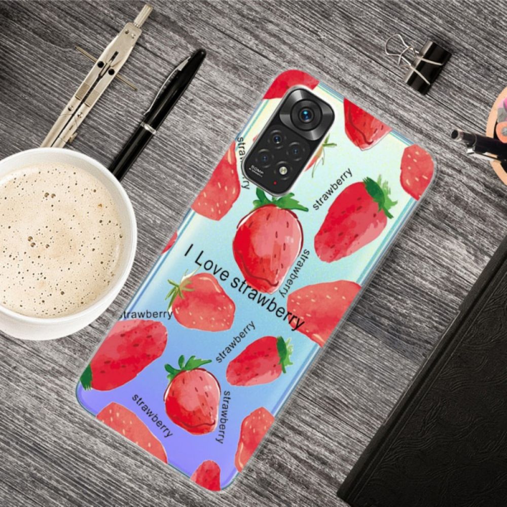 Telefoonhoesje voor Xiaomi Redmi Note 11 / 11S Aardbeien / Ik Hou Van Aardbei