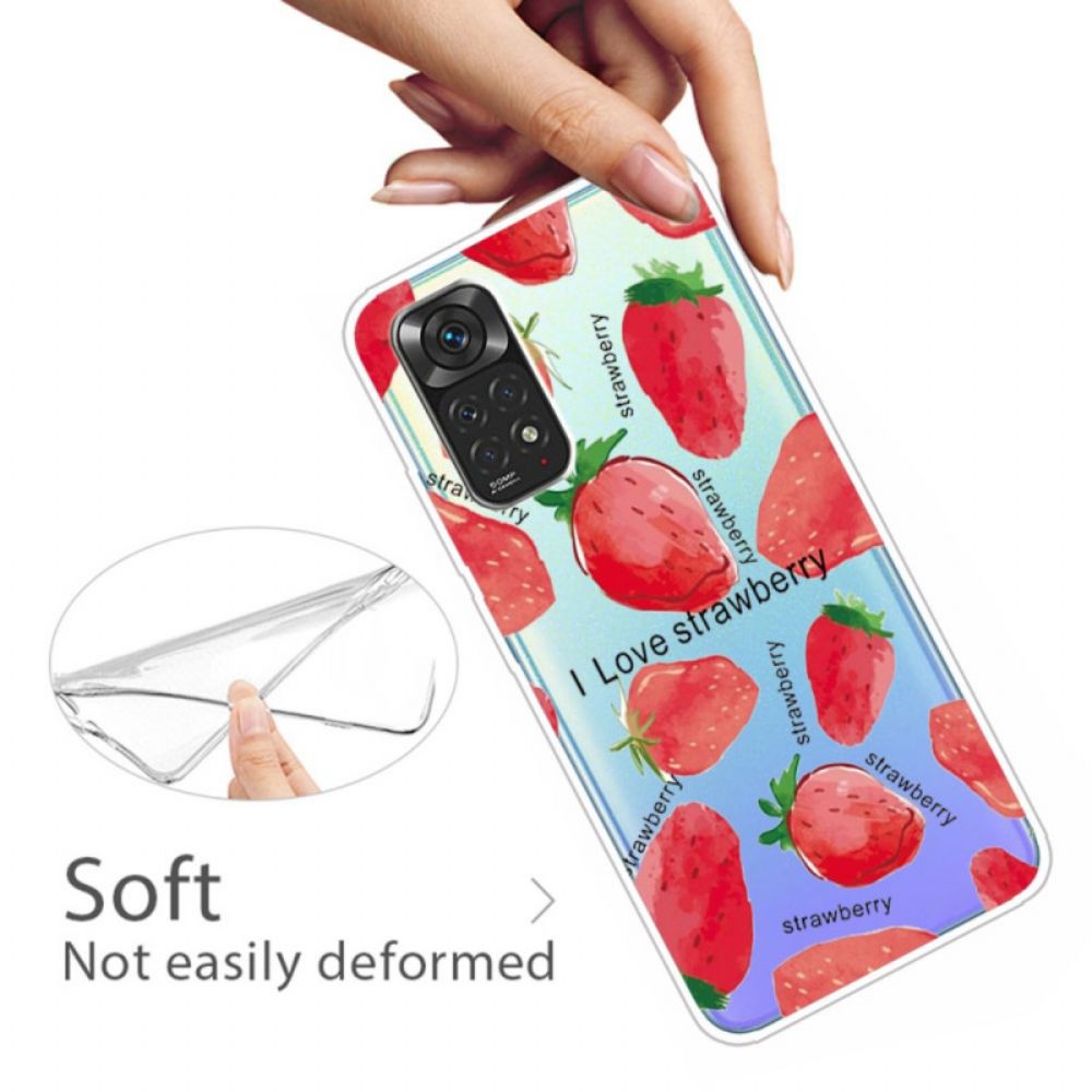 Telefoonhoesje voor Xiaomi Redmi Note 11 / 11S Aardbeien / Ik Hou Van Aardbei