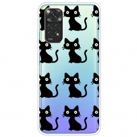 Telefoonhoesje voor Xiaomi Redmi Note 11 / 11S Meerdere Zwarte Katten