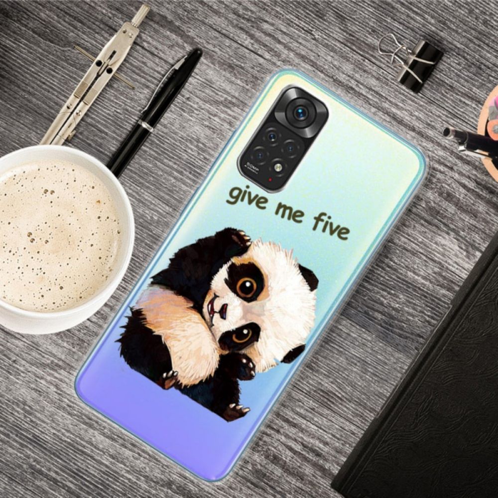 Telefoonhoesje voor Xiaomi Redmi Note 11 / 11S Transparante Panda Geef Me Vijf