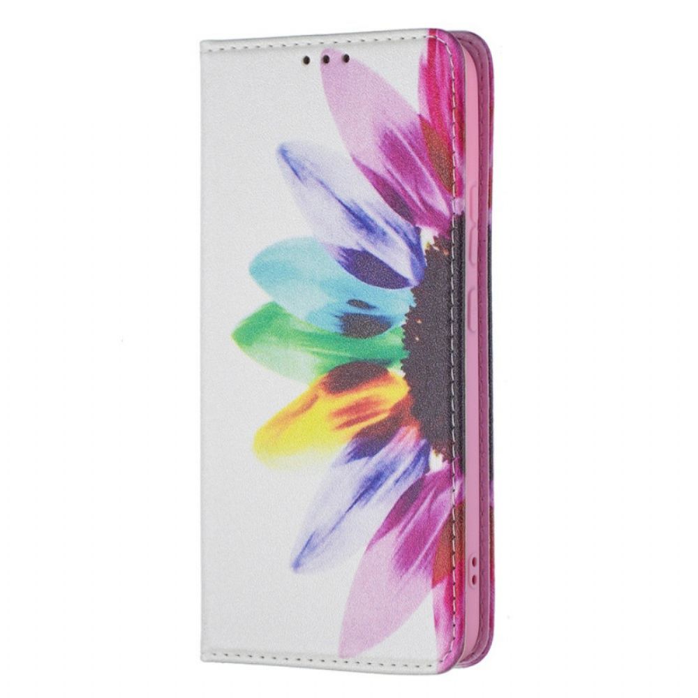 Bescherming Hoesje voor Samsung Galaxy S22 Plus 5G Folio-hoesje Aquarel Bloem