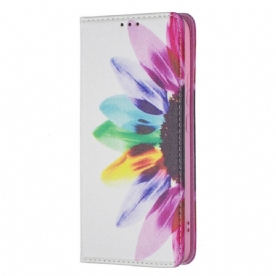 Bescherming Hoesje voor Samsung Galaxy S22 Plus 5G Folio-hoesje Aquarel Bloem