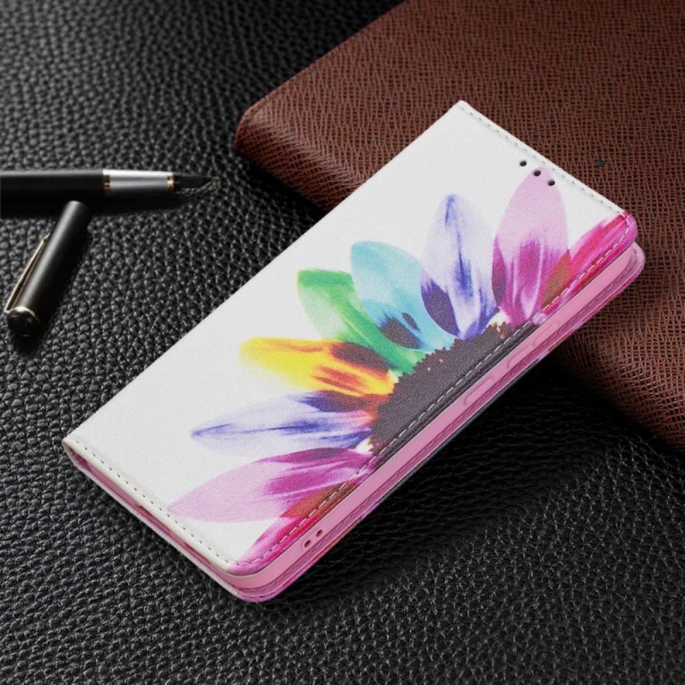 Bescherming Hoesje voor Samsung Galaxy S22 Plus 5G Folio-hoesje Aquarel Bloem