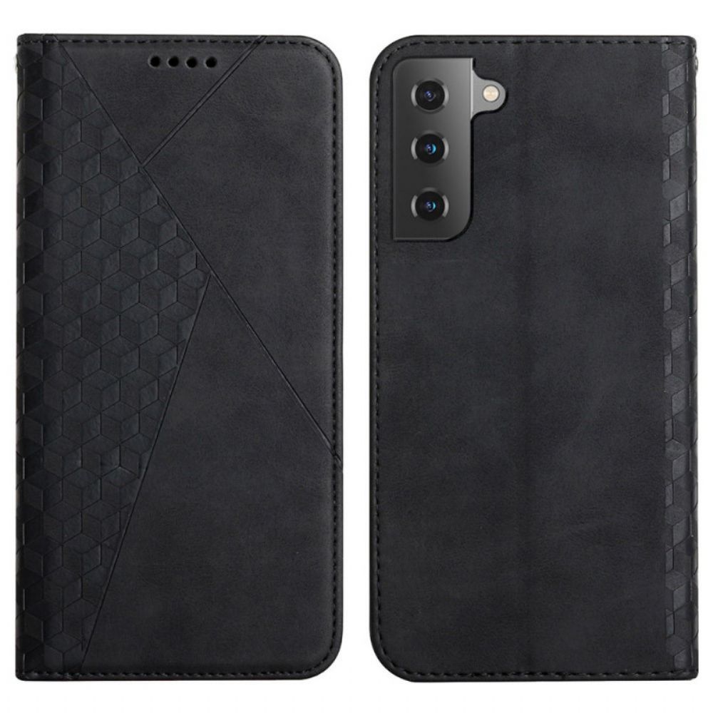 Bescherming Hoesje voor Samsung Galaxy S22 Plus 5G Folio-hoesje Diamant Textuur Leer Stijl