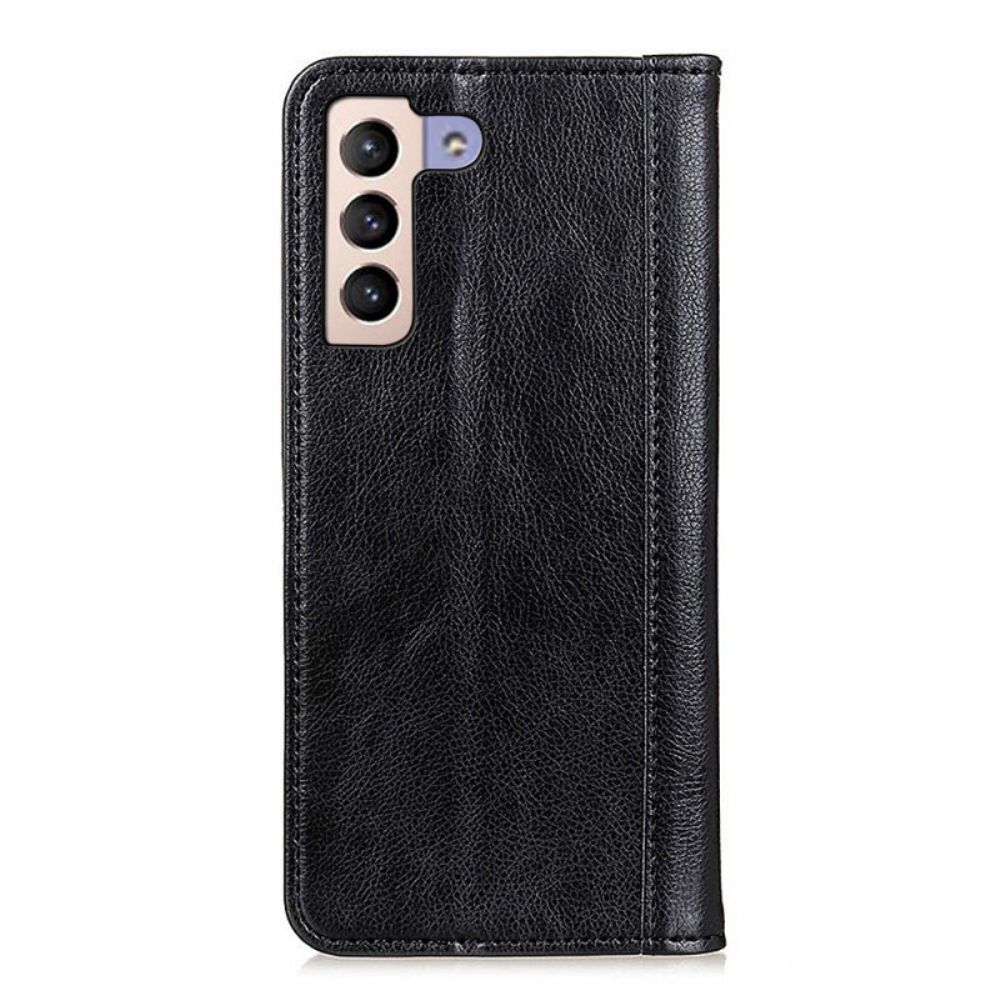 Bescherming Hoesje voor Samsung Galaxy S22 Plus 5G Folio-hoesje Elegance Split Litchi Leer