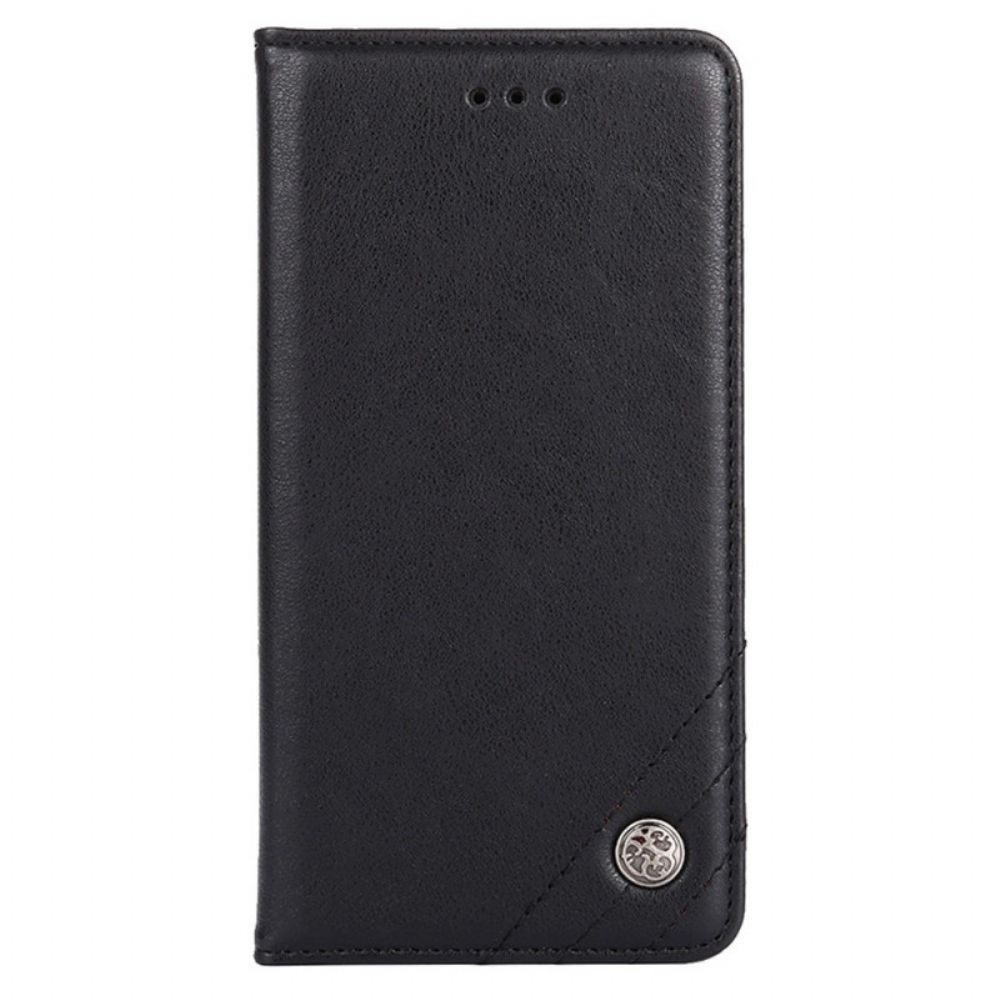 Bescherming Hoesje voor Samsung Galaxy S22 Plus 5G Folio-hoesje Rivet Lederen Stijl